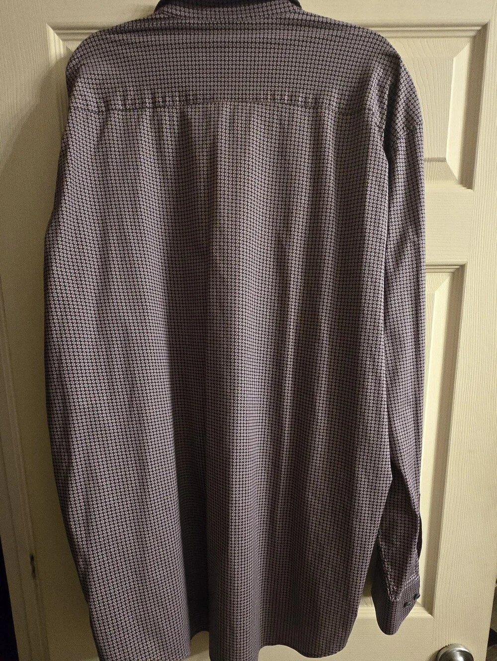 Bugatchi Men's Purple Micro-Check Dress Shirt